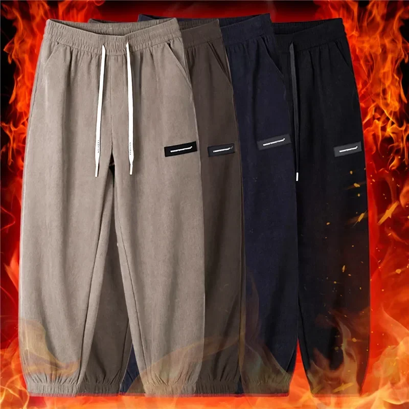 New Autumn Winter Corduroy Sweatpants Men Baggy Joggers Plus Size Sports Pants Fashion Streetwear Loose Casual Harem Pants