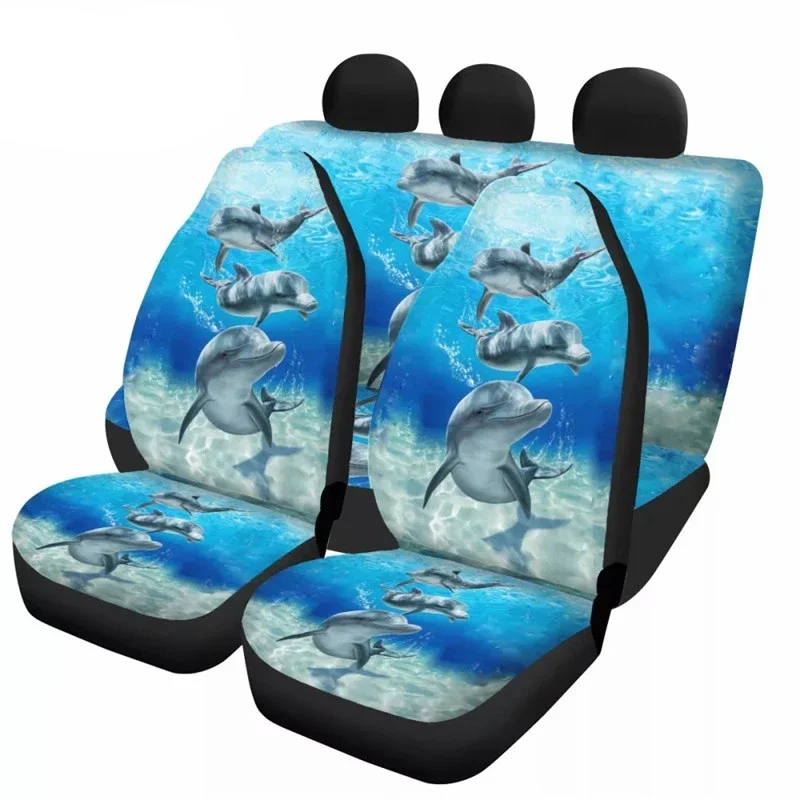 

Set di coprisedili per Auto Universal Cute Animal Dolphin Print accessori Auto interni protezione anteriore e posteriore per cam