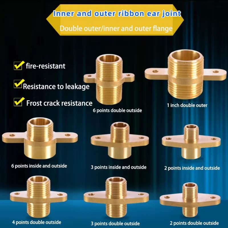 

1/4 "3/8" 1/2 "3/4" 1 "copper Inner and Outer Wire Double Outer Wire Direct Lug Fixed Flange Water Dispenser Connector