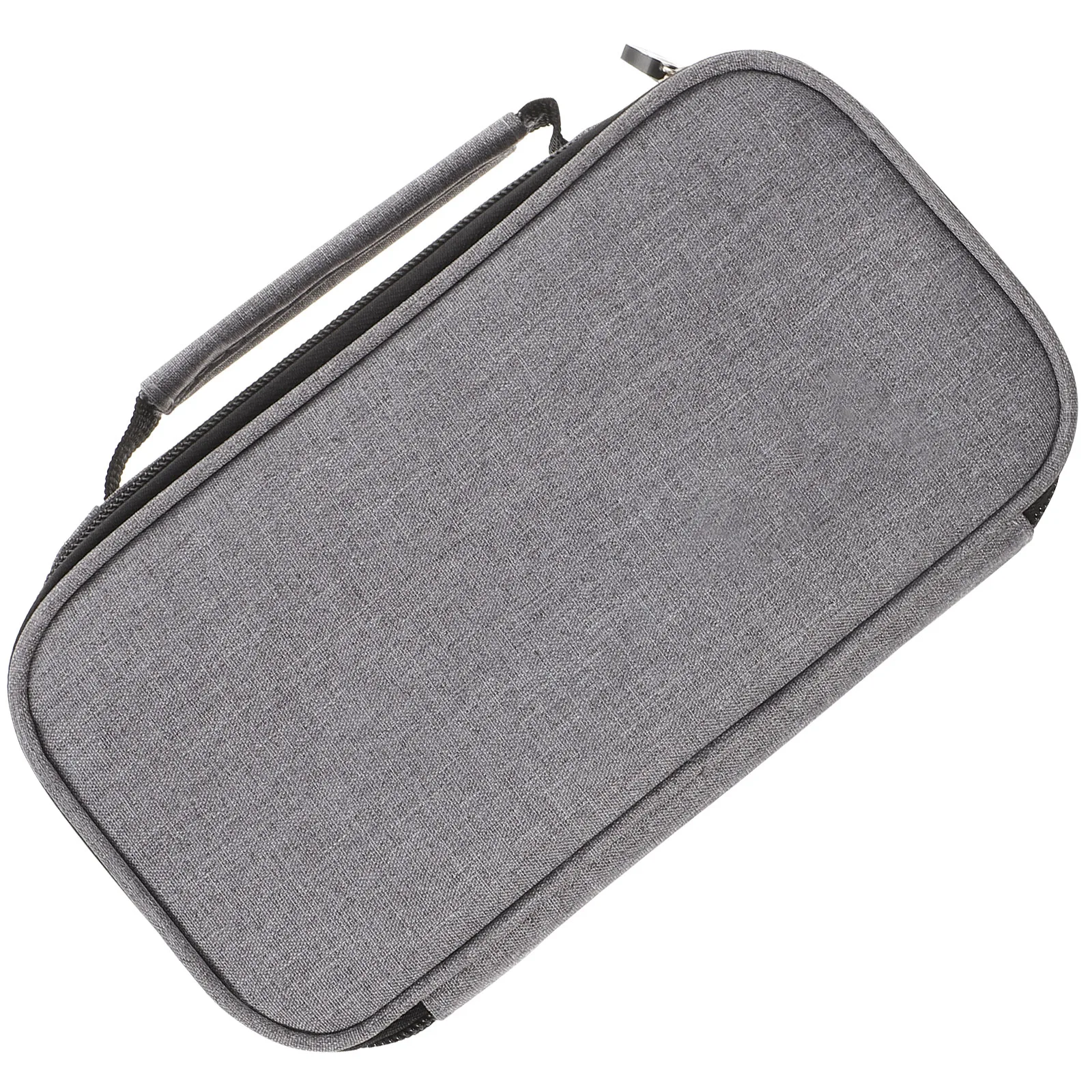 

Pencil Bag Large Capacity Case Student Pouch Canvas High Zipper Grey Stationery