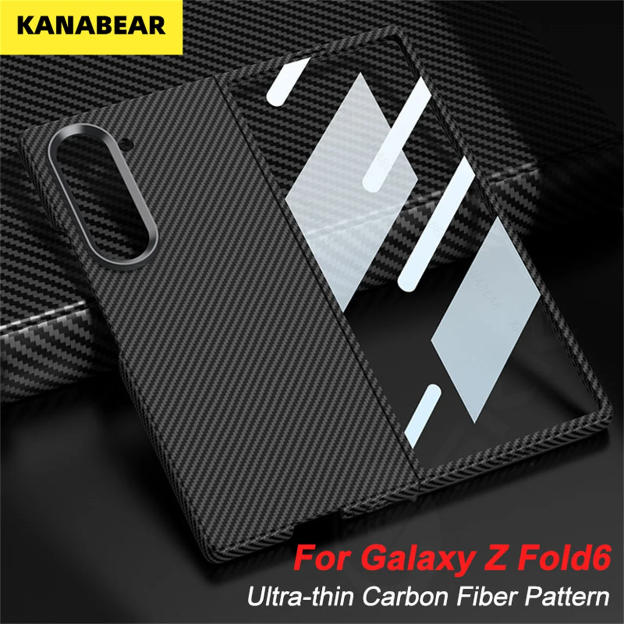 

Ultra-thin Carbon Fiber Texture Case For Samsung Galaxy Z Fold 6 Screen Glass Protective Plastic Cover For Galaxy Z Fold 6 Case