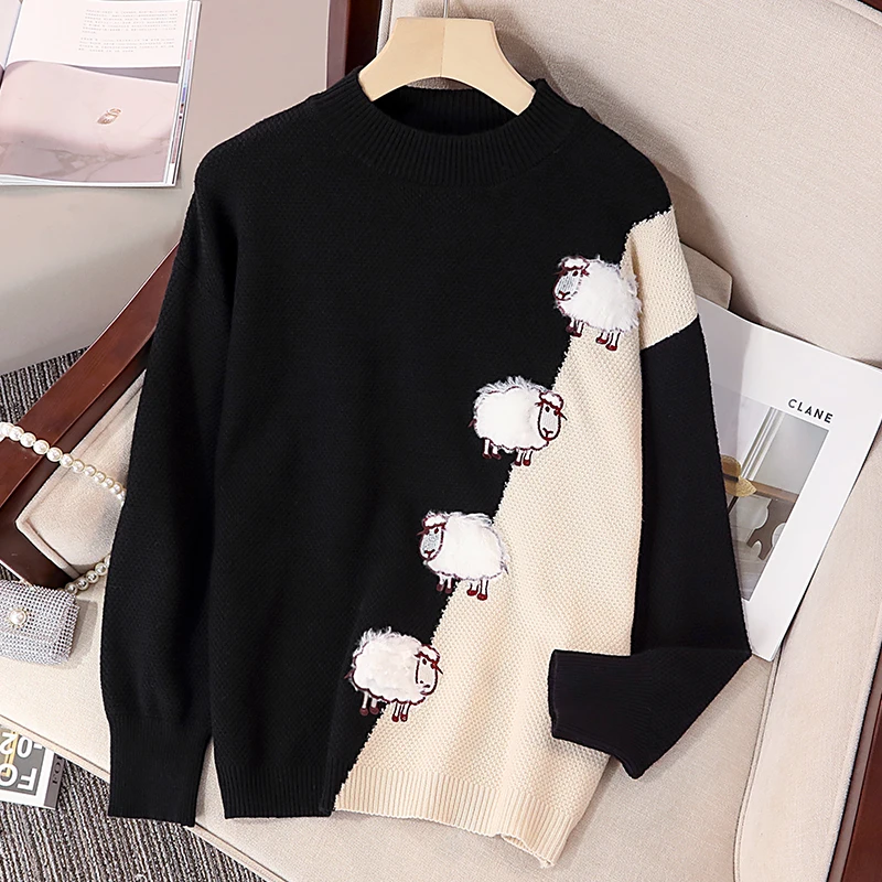 

Casual Autumn winter Oversized Kawaii Cartoon Embroidery Cardigan Women Pullovers Sweater Coat Autumn Loose Y2k Knitted 2023