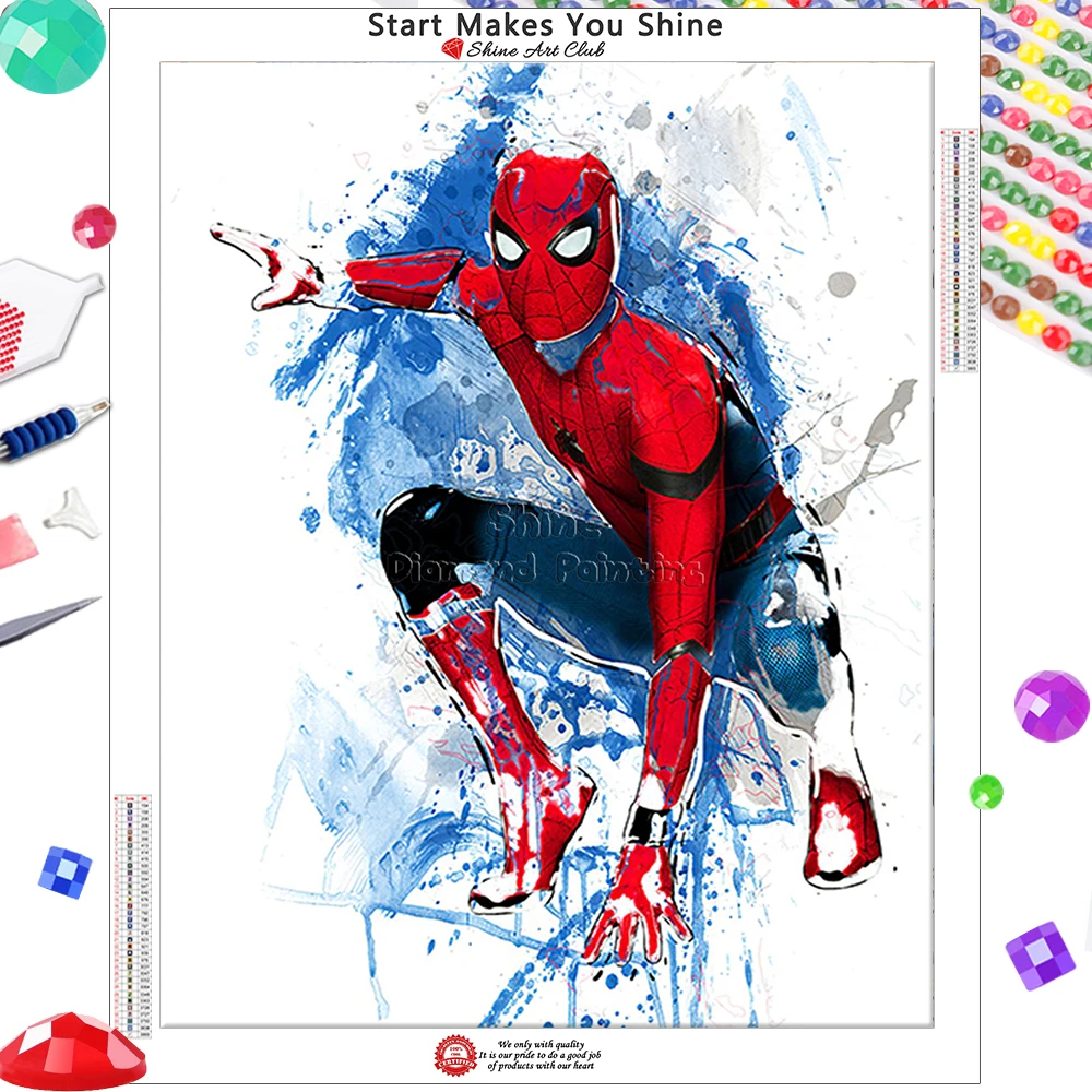 AB Man Diamond Painting Anime Iron Spider Full Square Round 5D DIY Embroidery Kit Cross Stitch Mosaic Home Decor Gift