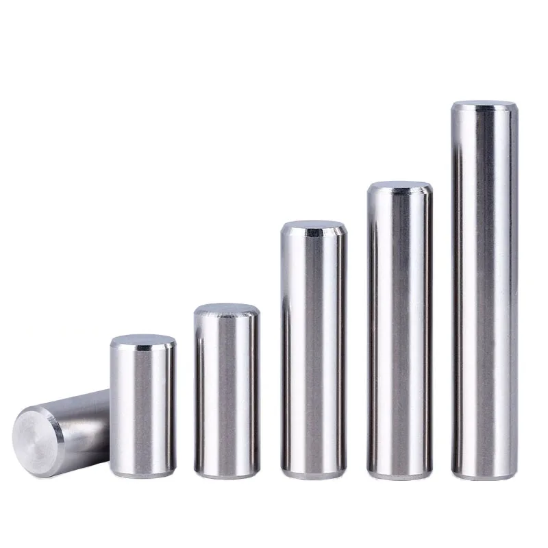 100 pièces Dia 0.8-2.5mm solide 304 en acier inoxydable tête plate cylindrique broche de localisation cheville 1/1.2/1.4/1.5/1.6/1.8/2mm longueur 3-50mm