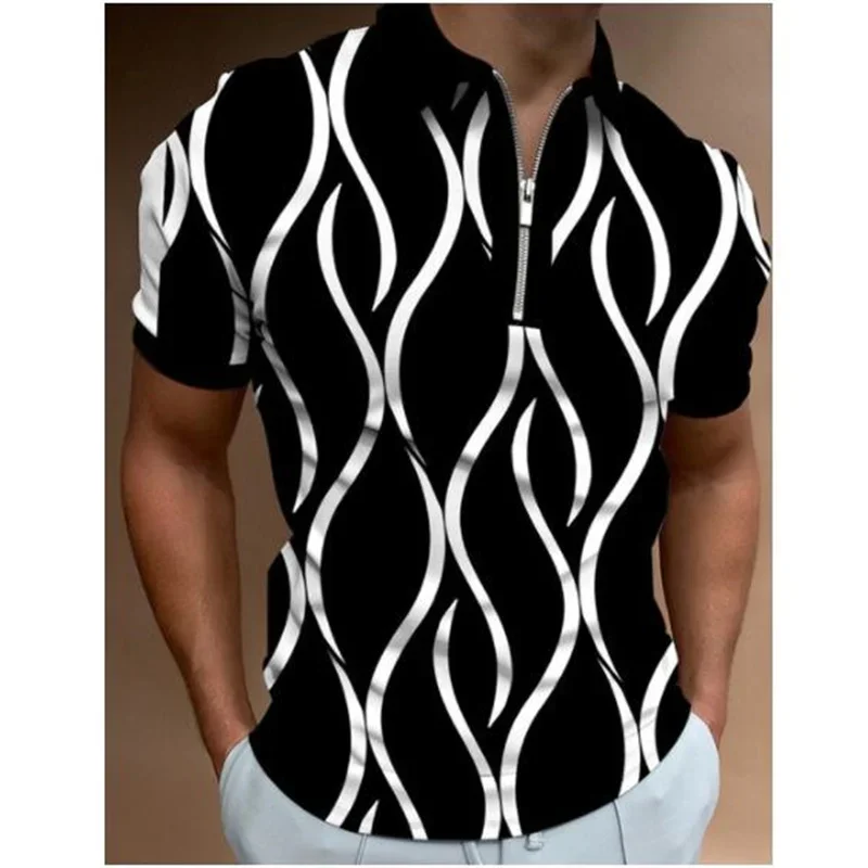 Men's Casual Summer Clothes For Men 2023 Short Sleeve Polo Shirts Men Male Zip Tee Shirt Men Tops Street Golf Clothing S-5XL-1