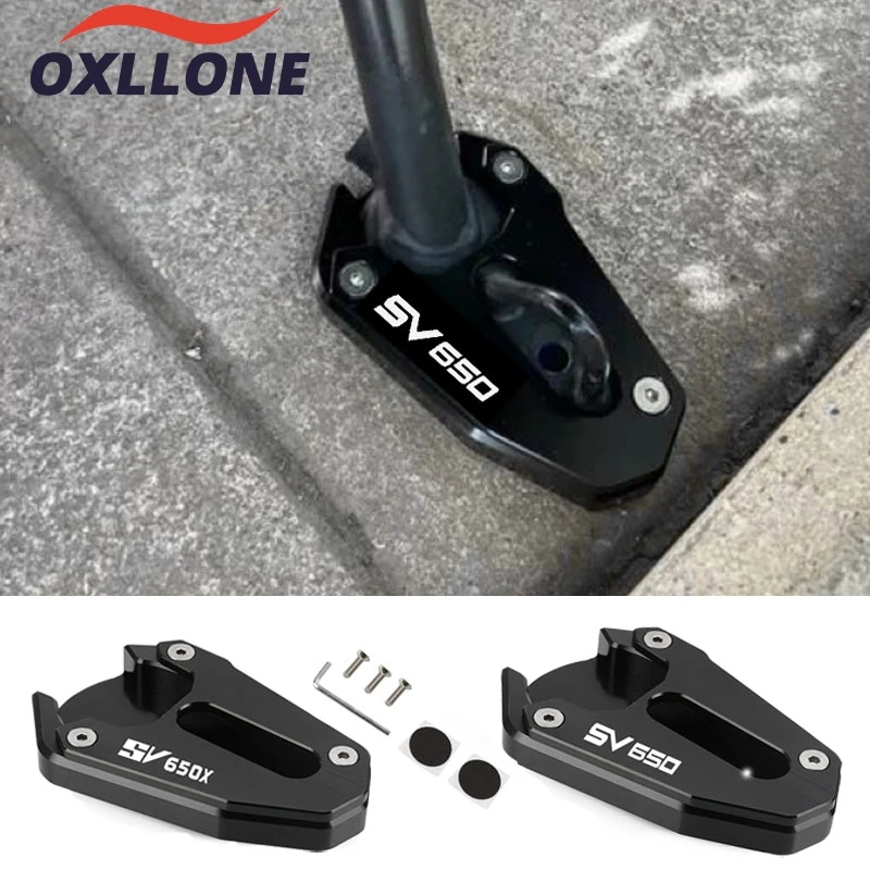 For Suzuki SV 650 ABS SV650 SV650 X 2018-2024 2025 Motorcycle Kickstand CNC Aluminum Foot Side Stand Extension Pad Support Plate