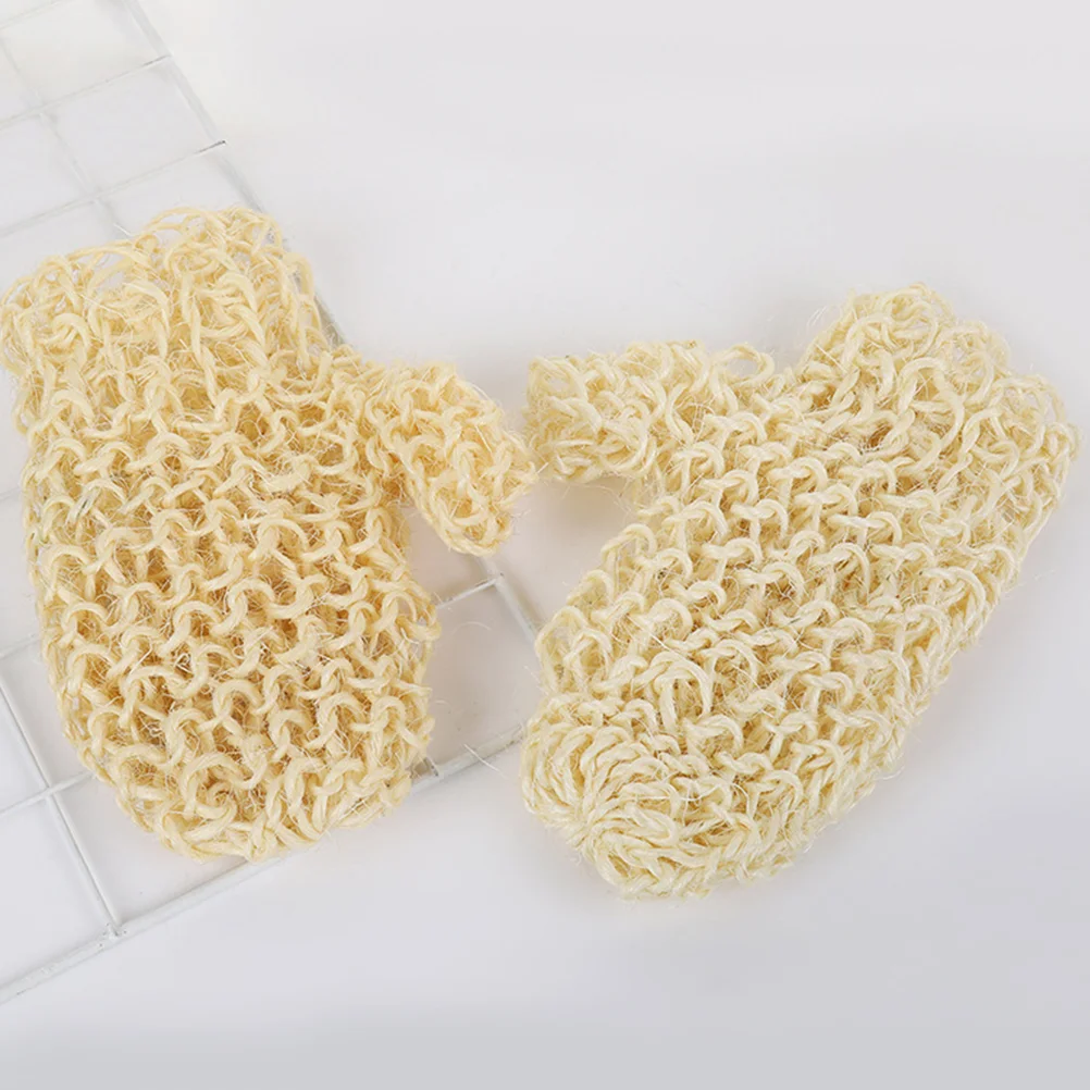 Shower Loofah Braided Gloves Exfoliating Exfoliator for Body Slick Mittens