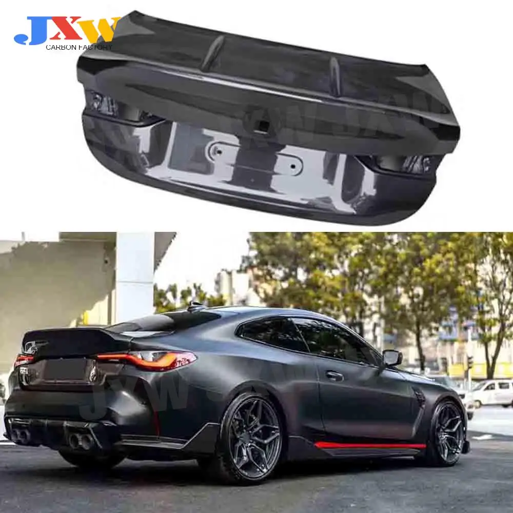 

For BMW 4 series G82 M4 2 Door 2021+ Carbon Fiber Car Rear Bumper Guard Tail Gate Trunk Lid Cover Decklid Panel FRP