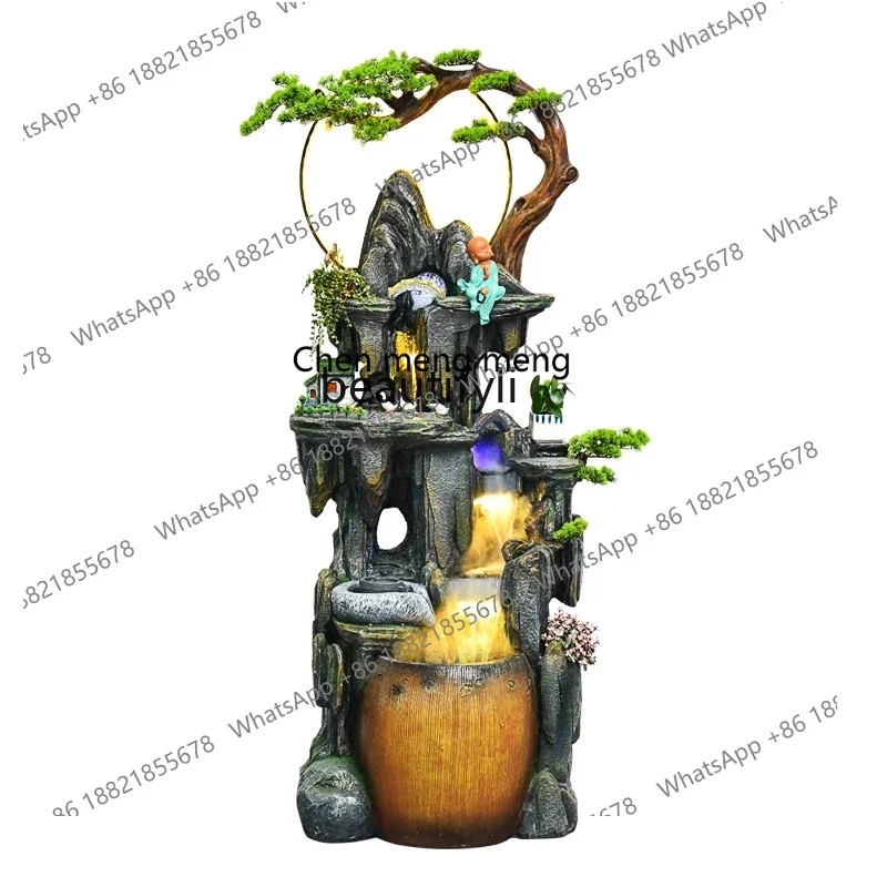 

X Chinese-style floor-to-ceiling rockery fountain water feature living room rockery flowing water decoration ornament