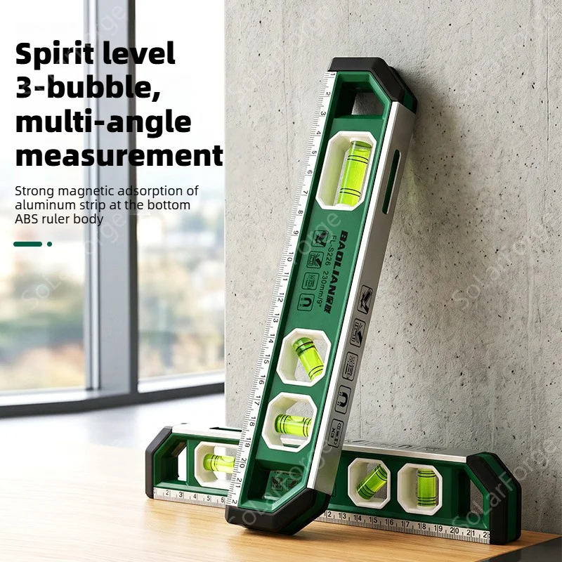 BAOLIAN Professional Torpedo Level, Engineering ABS with Aluminum Trim, High Precision, Strong Magnetic, Scale Ruler