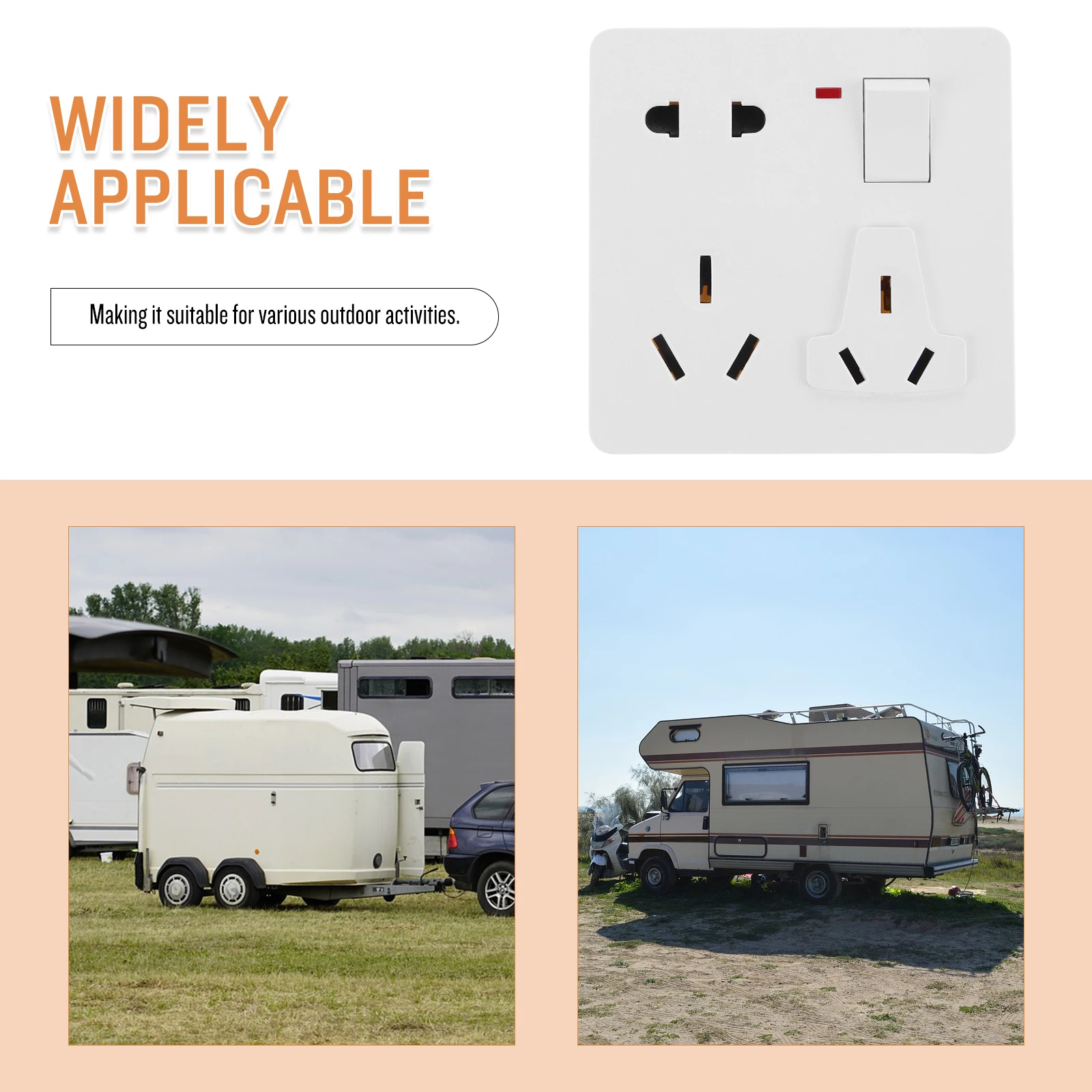 Rv Power Inlet Box Black Socket One Switch Five Holes Usb Rv Modification Electrical Accessories Outdoor Travel Trailer