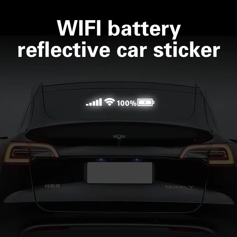 Adesivos para para para-brisa de carro, sinal de energia wi-fi, adesivos refletivos para celular, acessórios de decoração externa automática