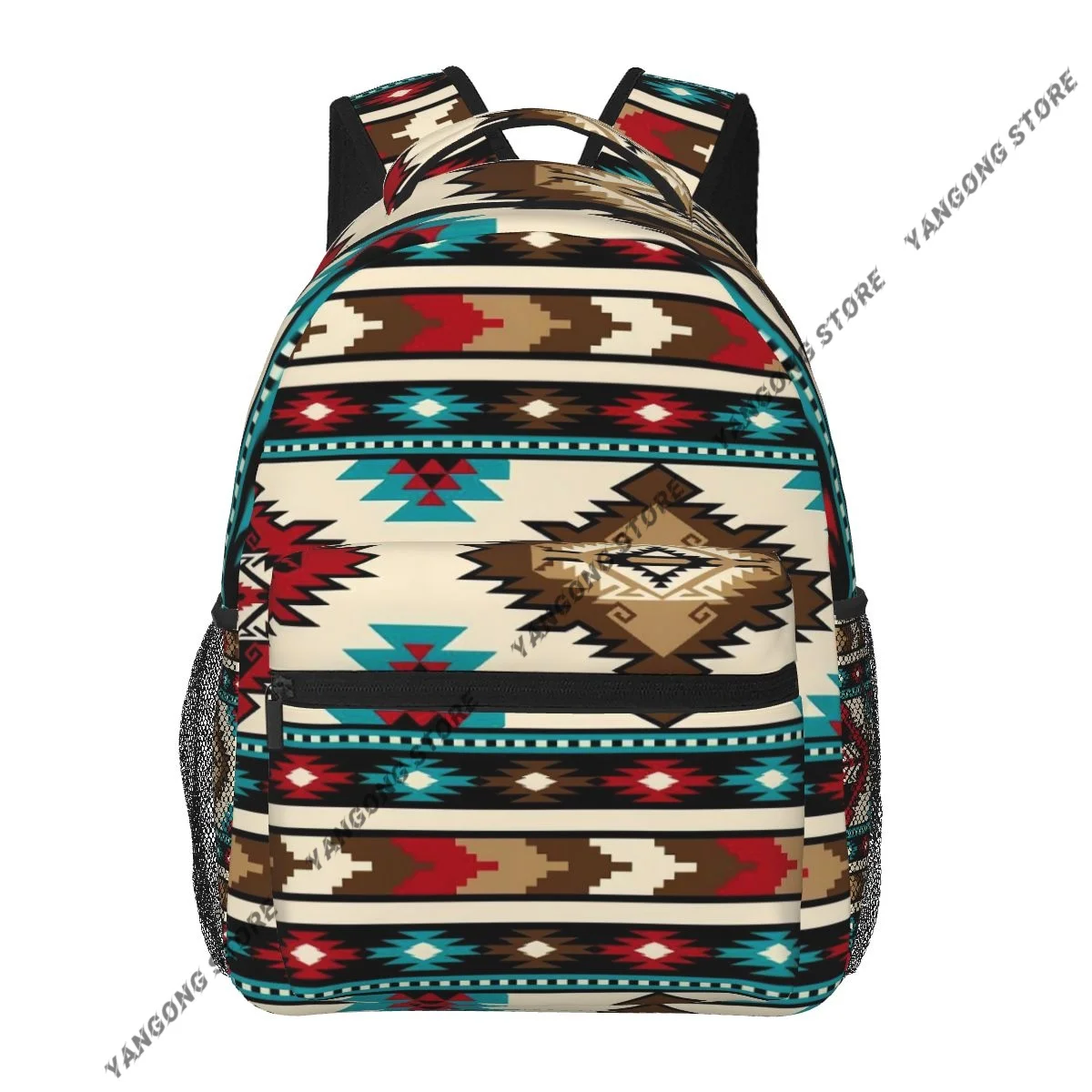 

Teenager Bookbag Backpack Travel Bag Indian Pattern Native American Backpack For Laptop School Bags