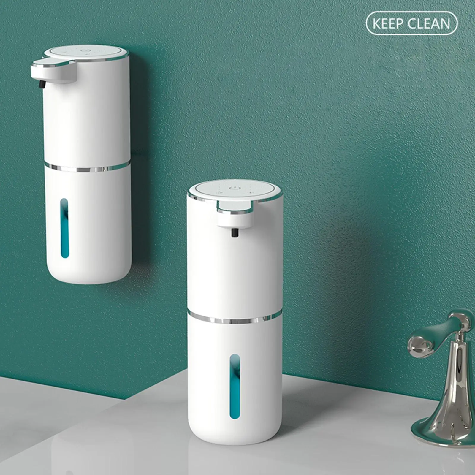 Automatic Soap Dispenser Touchless Sensor for Kitchen Dish Soap with 380ml Waterproof ABS Wall Mount Pump