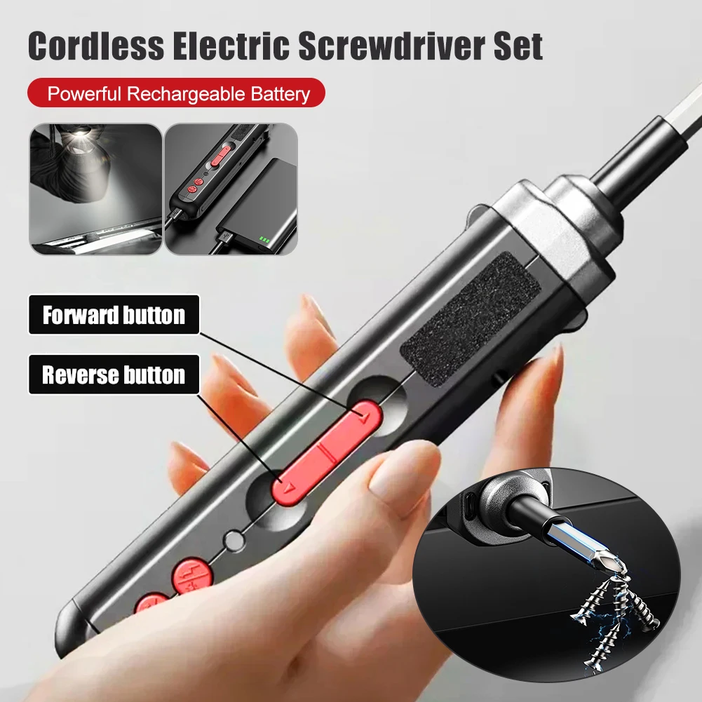 USB Rechargeable Precision Electric Screwdriver High Torque Cordless Electric Screwdriver Set Repair Tool for Phone Watch Laptop