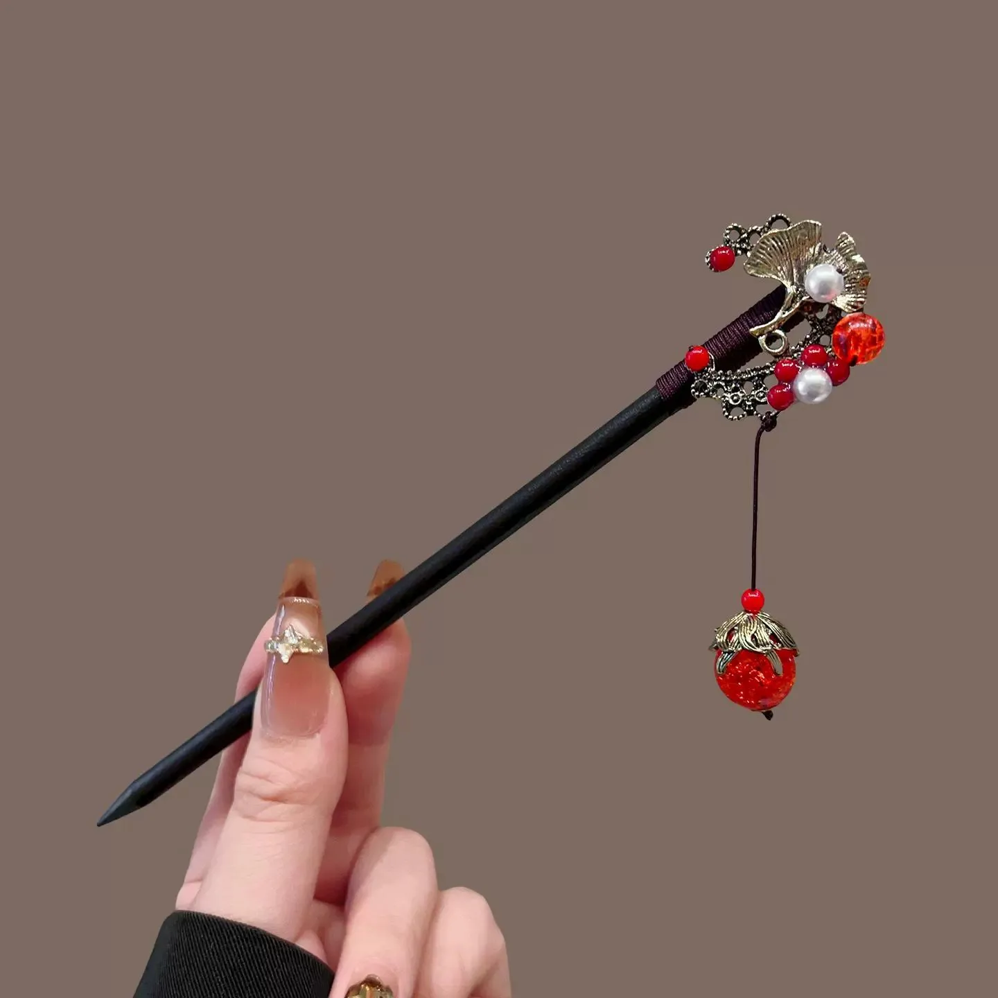Antique Wooden Hairpin Women's Elegant Hair Stick New Chinese Style Simple Cheongsam Hairpin Headwear Jewelry Hair Accessories