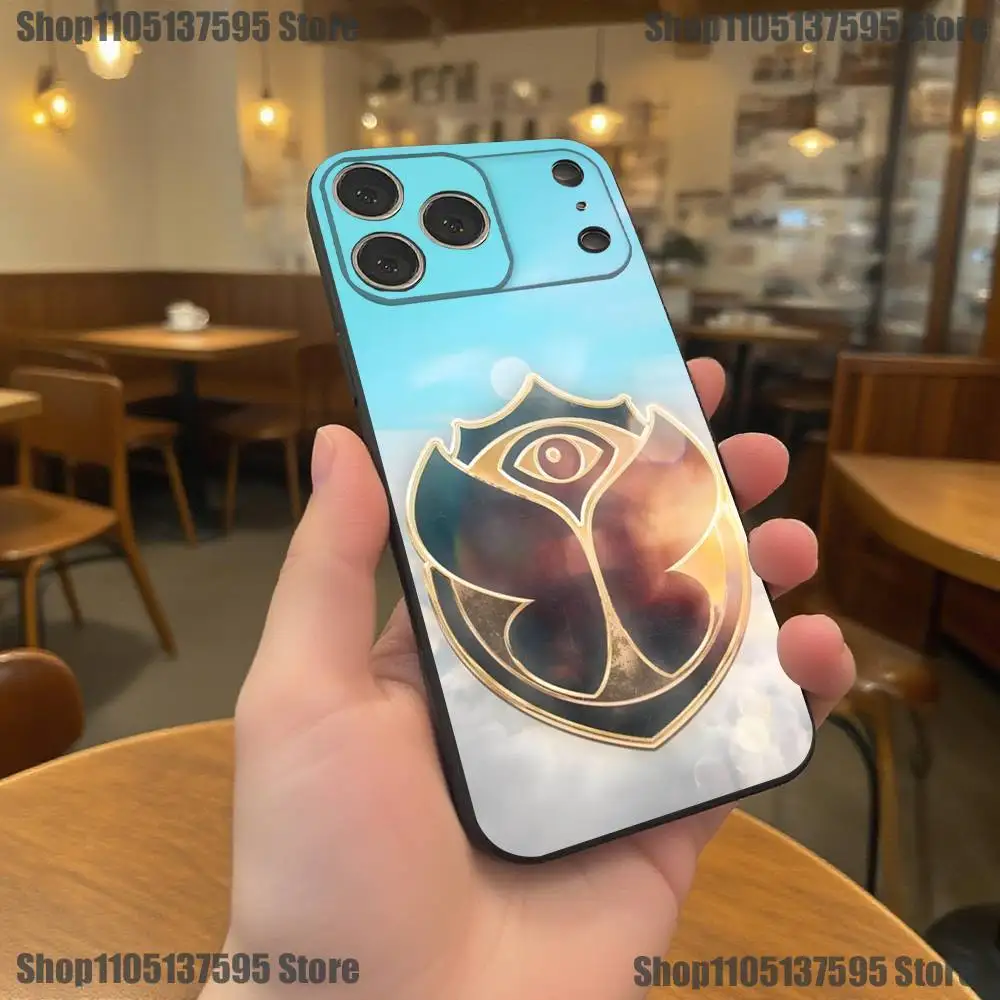 Casing Ponsel Festival Musik Hot Tomorrowland Untuk iPhone 17,16,15,14,13,12,11,Pro,XS,Max,XR,Plus,E,SE4,Mini Hitam Bahan Lembut