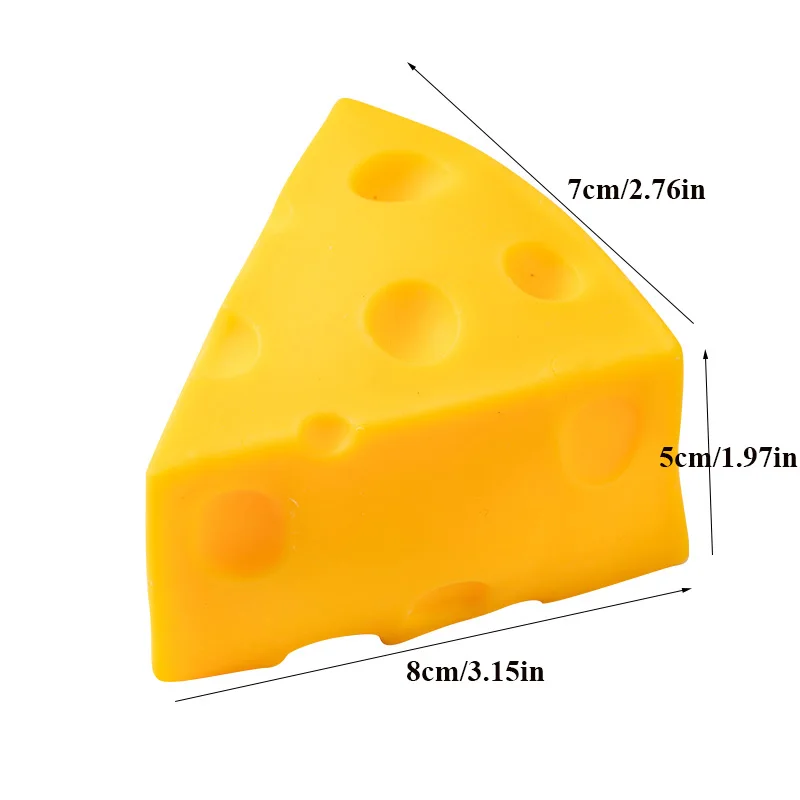 Simulação de queijo brinquedos mole, bolas de alívio do estresse, descompressão, recuperação lenta, brinquedo sensorial para crianças, lembranças de festa de aniversário