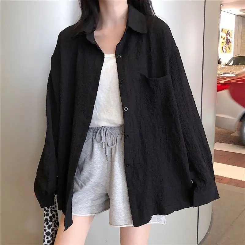 Breathable Chiffon Cardigan Sunscreen Shirt for Women\'s Spring Summer New Instagram Korean Loose Slimming Thin Trendy Coat Top