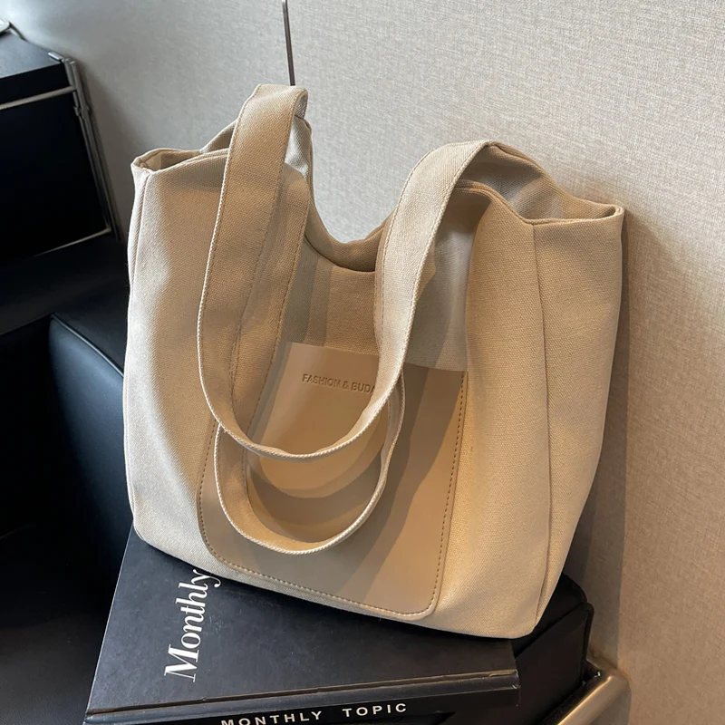 

Casual Canvas Tote Bag Women's 2025 New Versatile Commuting Underarm Bag Large Capaci Handheld op Tot Bag