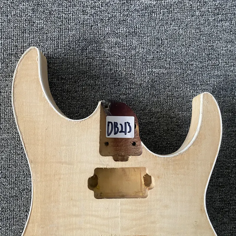DB218 Floyd Rose 6 String Electric Guitar Unfinished Version Solid wood +Flamed Maple Top 2 Humbucker Pickups for DIY