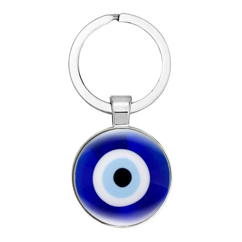 Devil's Eye Türkiye Blue Eye Glass Pendant Keychain Cross border Accessories Simple Keychain