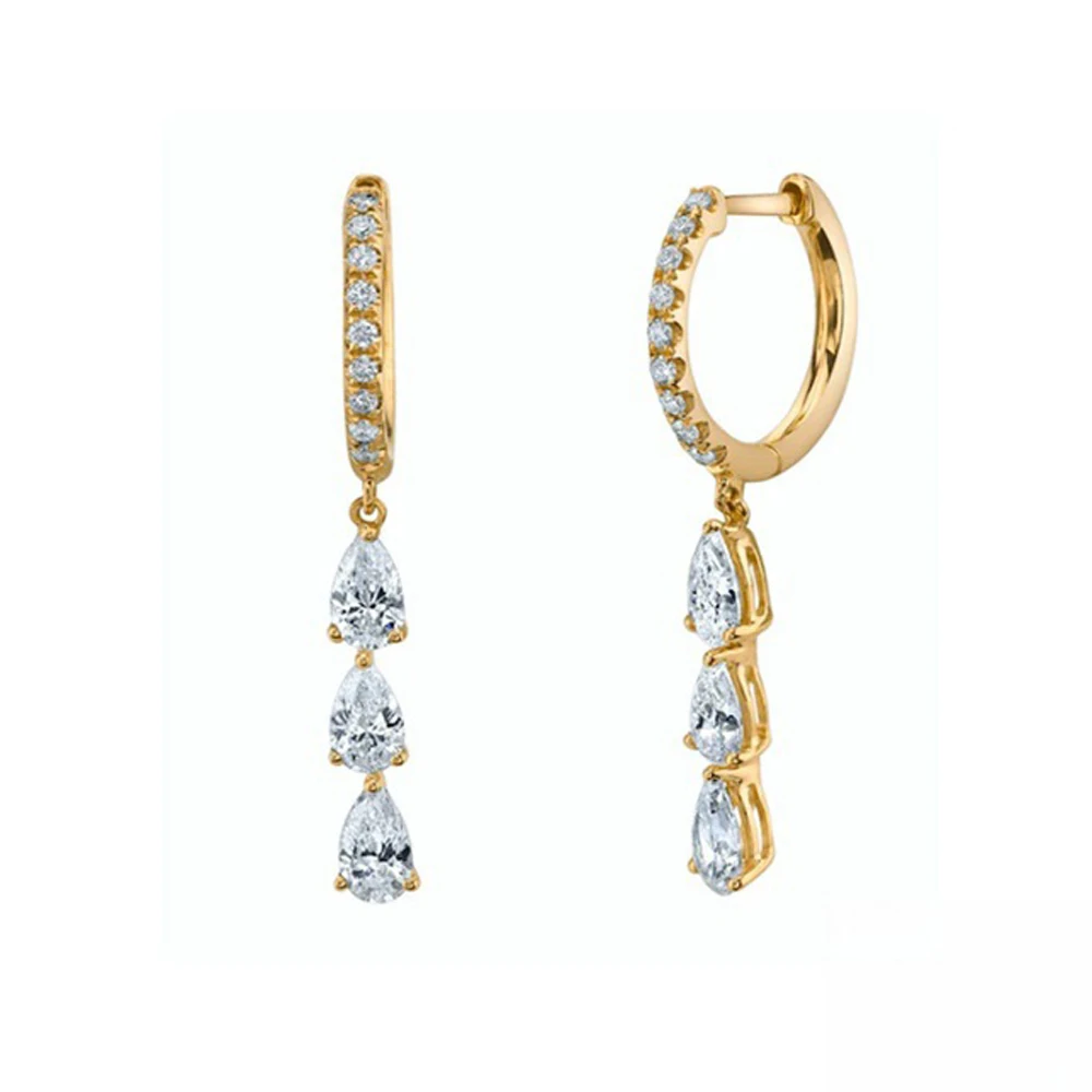 Dainty 14k Gold/Silver Plated Small Hoop Earrings for Women CZ Crystal Dangle Drop Earrings Trendy Huggie Hoop Earrings Jewelry