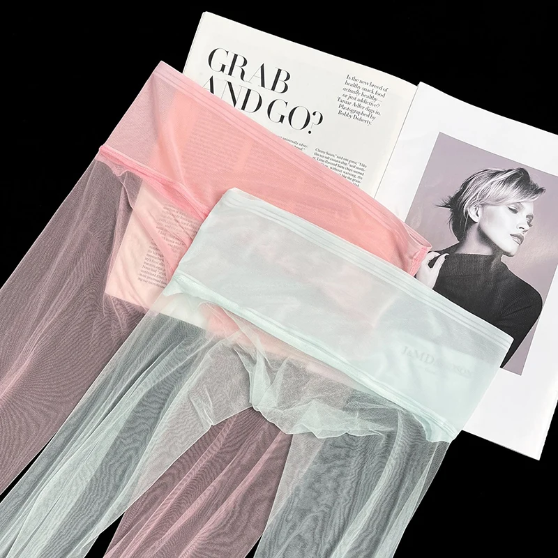 2025 Women Green Mesh Sheer Tights Summer Thin Seamless Stockings Transparent Sexy Streetwear Basic Tights Y2K Pantyhose