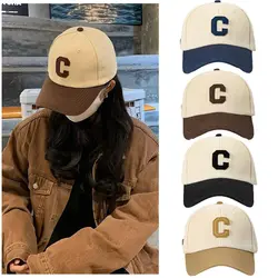 Cotton Baseball Cap for Women and Men Hat Fashion Letter C Patch Hat Summer Sun Visors Caps Color Block Design for Casual Wear