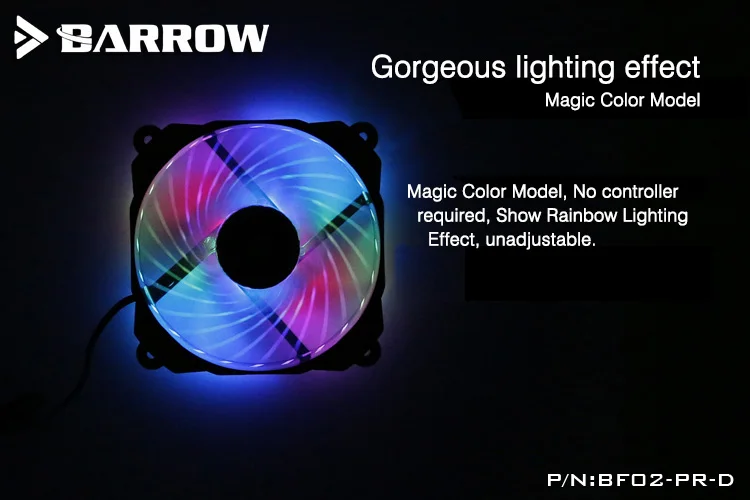 Barrow BF02-PR-D Magic Color 12cm Fan for Radiator