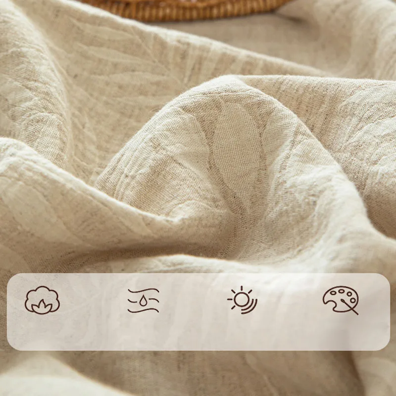 Luxury Cotton and Linen Bed Sheet Sets High Quality Skin Friendly Flat Sheet 2 Pillowcases for All Seasons Queen King Bedclothes - view 6