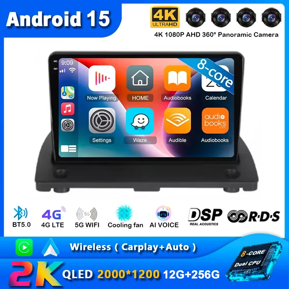 Android 15 Auto Carplay Radio del coche para Volvo XC90 2004 - 2014 navegación reproductor Multimedia estéreo WiFi + 4G Video BT DVD 2 DIN