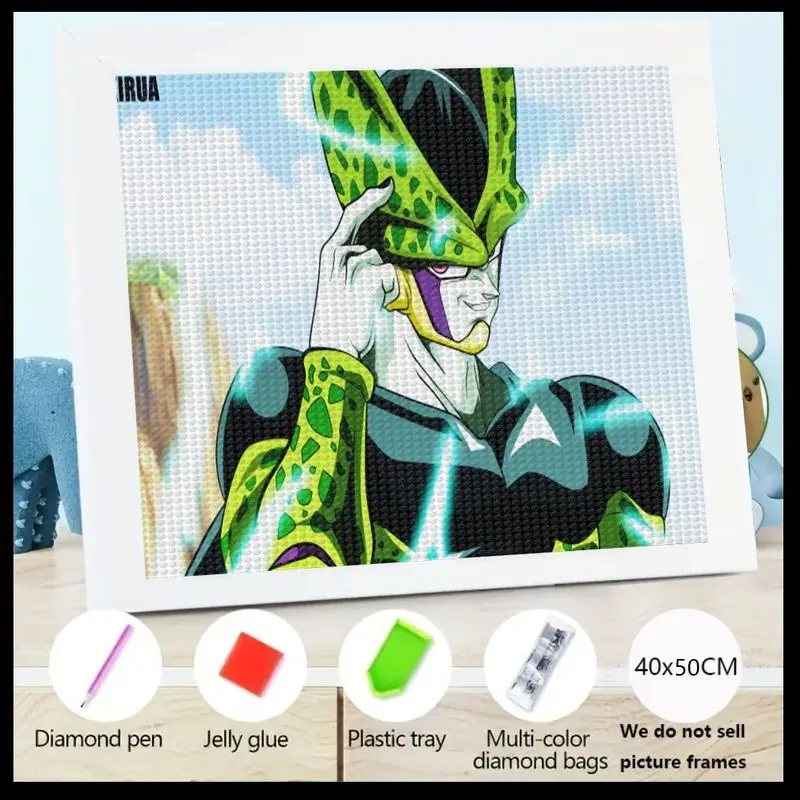 

1 шт. Dragon Ball Z Cell алмазная живопись 5D полная дрель аниме злодей художественный комплект, большой DIY 40x50 см кристалл горный хрусталь драгоценный камень живопись S