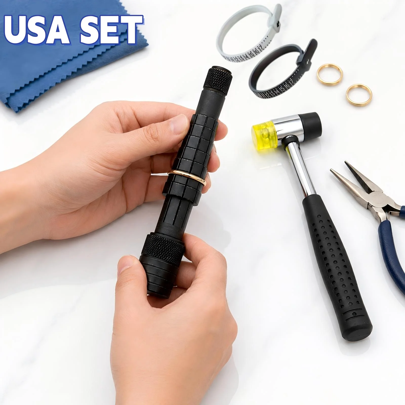 US Rings Set Jewelry Making Repair Tools Ring Stretcher Enlarger Wedding Ring Band Resizer Ring Sizing Tool Jewelry Sizing Tool
