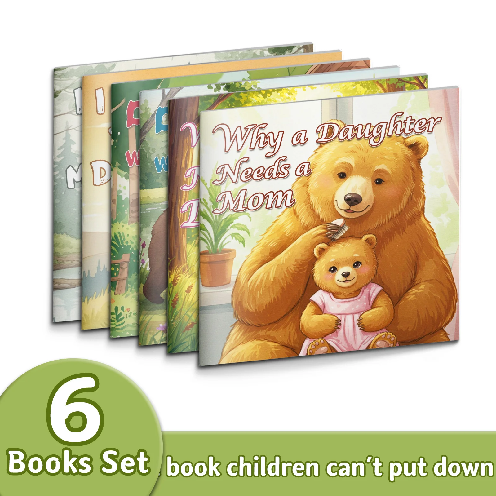 Little Bear Family Love 6-Volume Illustrated Story Collection, Heartwarming Mom, Dad and Daughter Tales About Caring, Sharing
