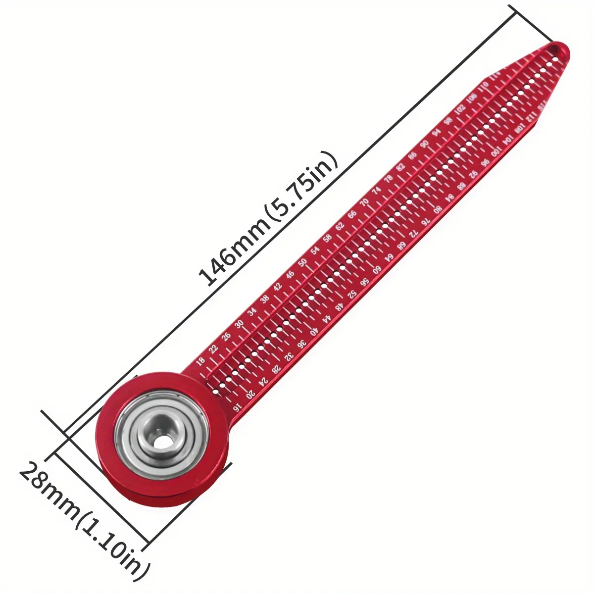 Woodworking circular drawing ruler, fixed point marker, adjustable drawing circular ruler, precision drawing measurement tool