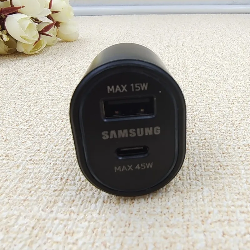 60W Samsung USB Type C Car Charger PD Super Charging Galaxy S25 S24 S23 S22 Ultra A55 A54 A35 45W/15W Dual Ports Charger in Car - náhled 5