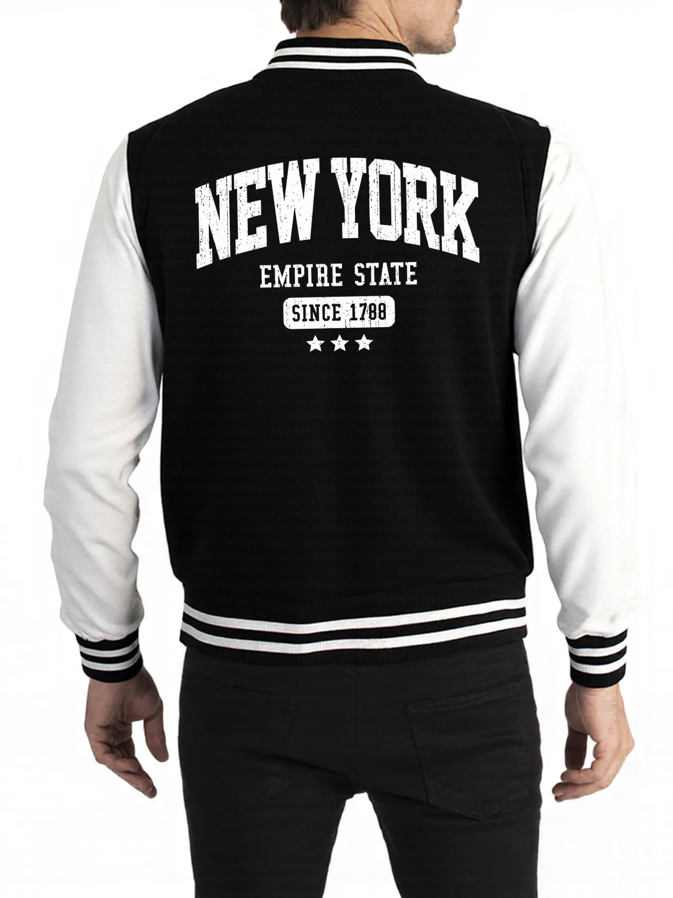 

Нью-Йорк Эмпайр Стейт с 1788 с принтом Мужская спортивная одежда Бейсбольный трикотаж Осенняя уличная одежда Флис Американский унисекс Свободный длинный рукав