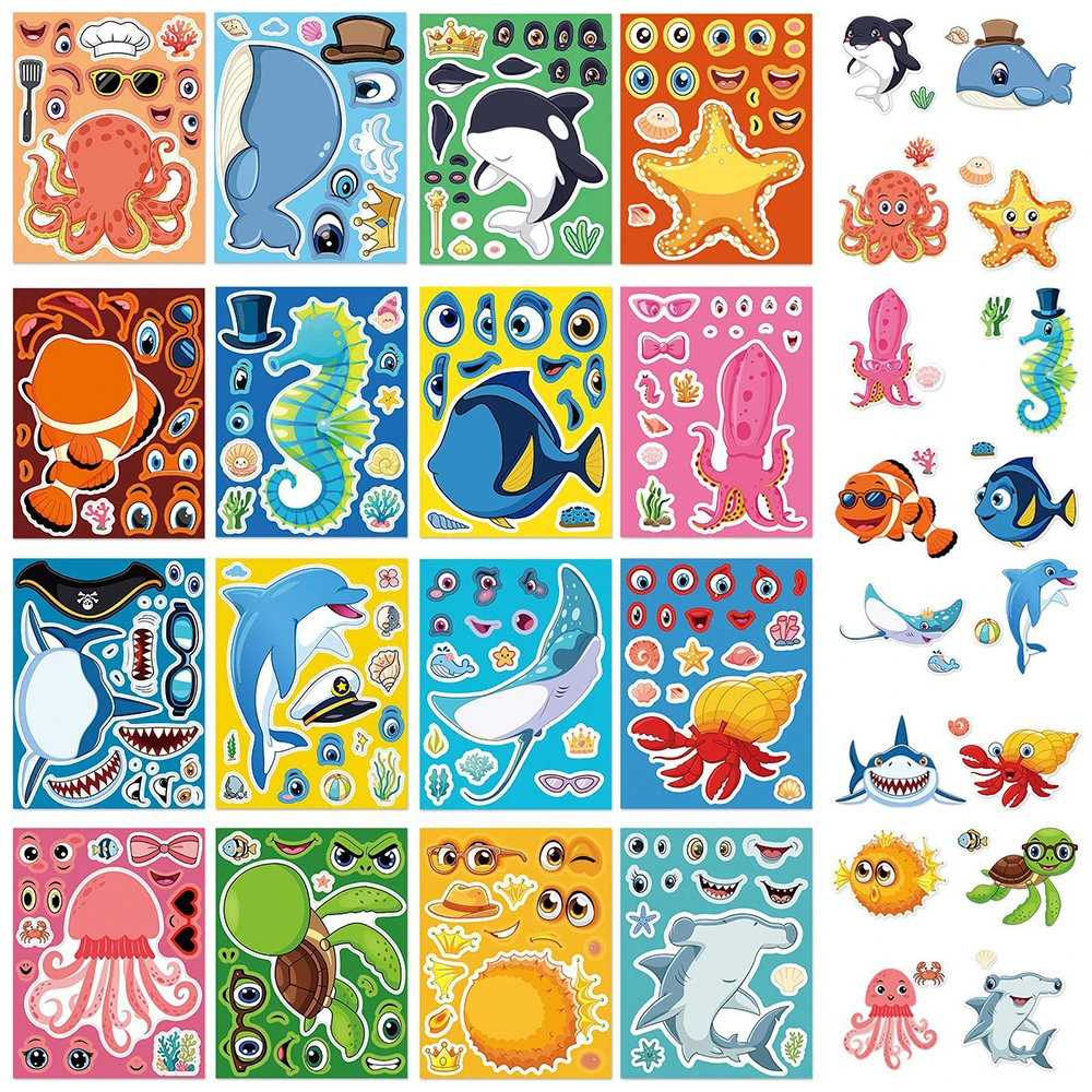8/16Sheets Marine Animal Puzzl - Board Game For 2 People recension och pris