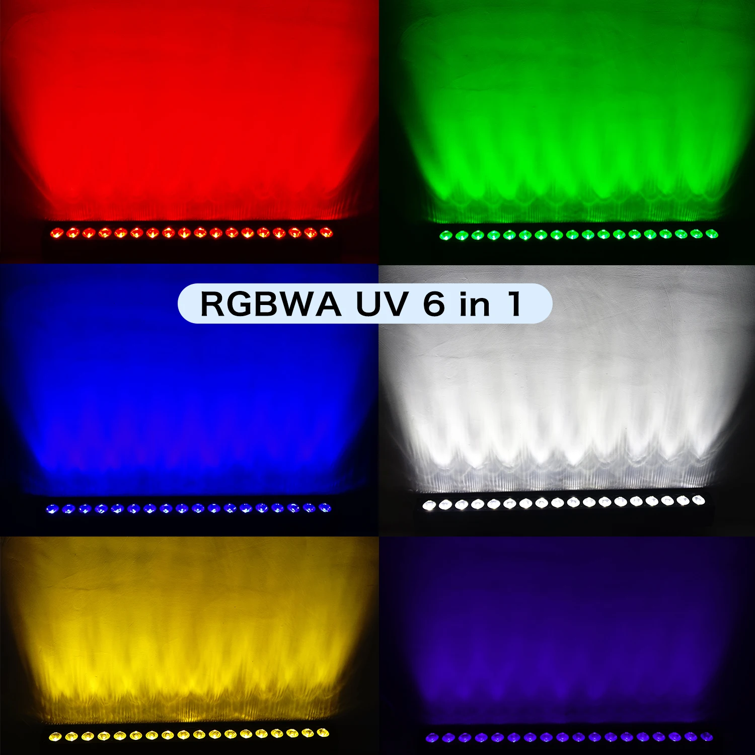 DMX LED Bar Light 18x18W RGBWA+UV 6in1 Wall Washer, podiumverlichtingsstrip met dynamische flow-effecten voor evenementen & binnendecoratie