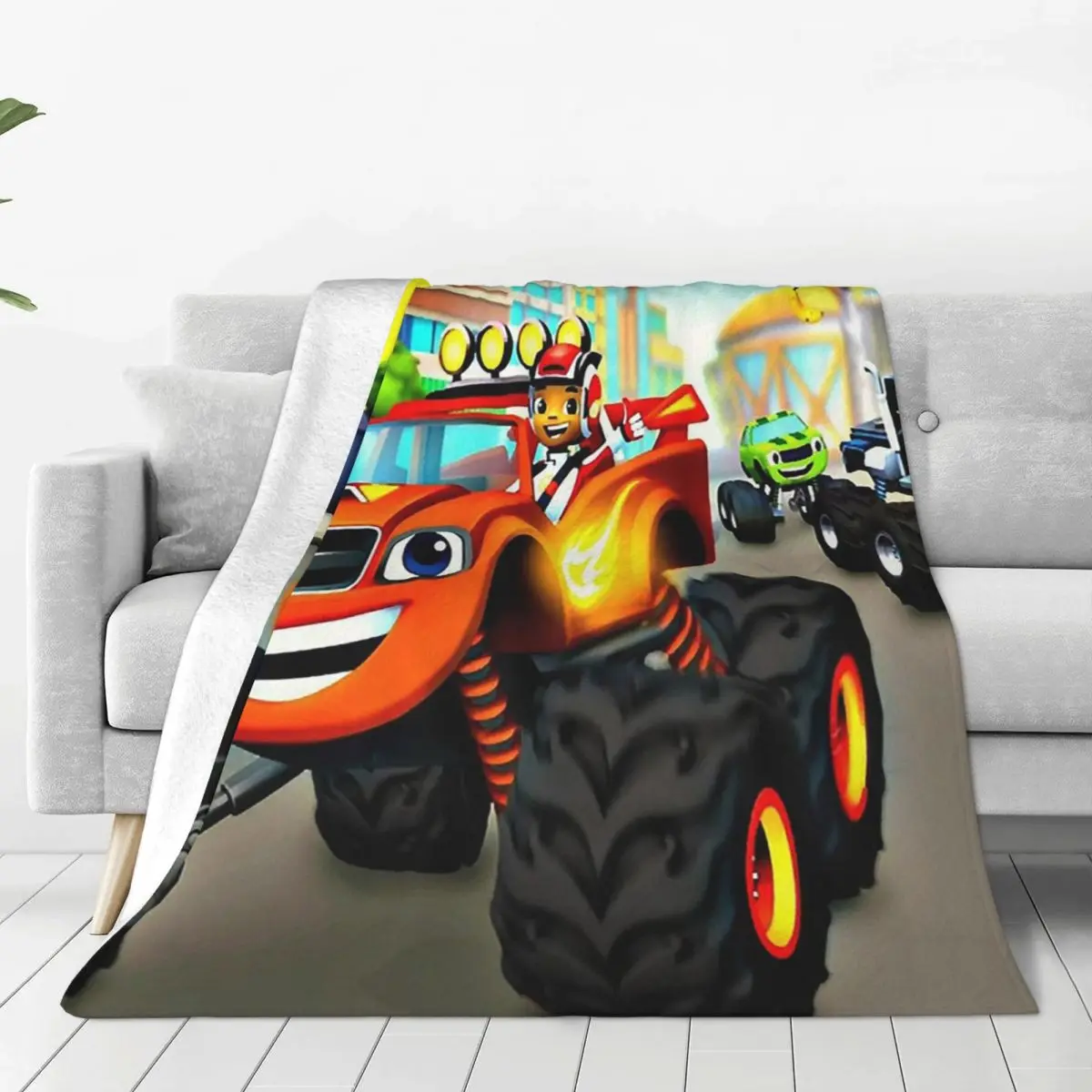Blaze And The Monster Machines Blanket Soft Warm Flannel Throw Blanket Cover for Bed Living room Picnic Travel Home Sofa