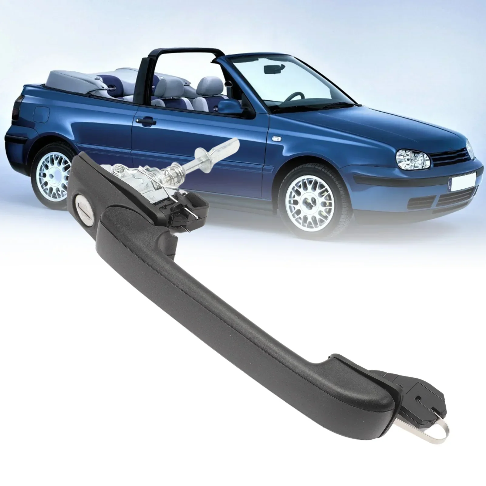 مجموعتان من مقبض الباب الجانبي الأيسر والأيمن مع أسطوانة قفل ومفاتيح لنظام قفل الجولف 3 كابريو 1H0898081 #4