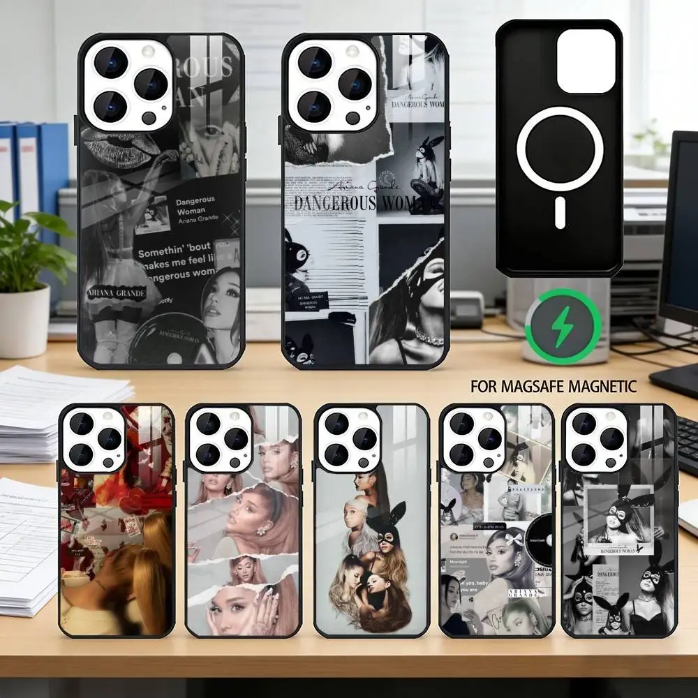 

A-ariana G-grande Phone Case For iPhone17,16,15,14,13,12,11 Plus,Pro Magnetic with Magsafe Wireless Charging