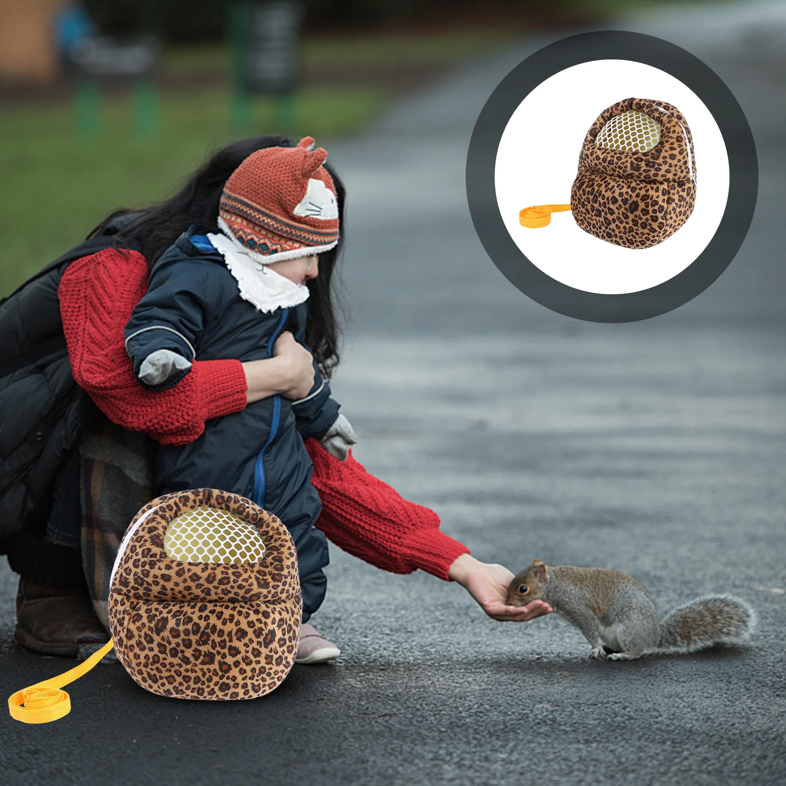 

Leopard Pet Backpack Carrier for Hamster Portable Outdoor Travel Bag Fashion Comfortable Durable L Size Pet Bag