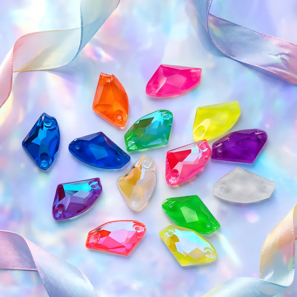 3256 Galactic Neno Fluorescent Rhinestone Charms Electric Delite Sewing Accessories For Nails Acrylic Chamfer Diy Costume