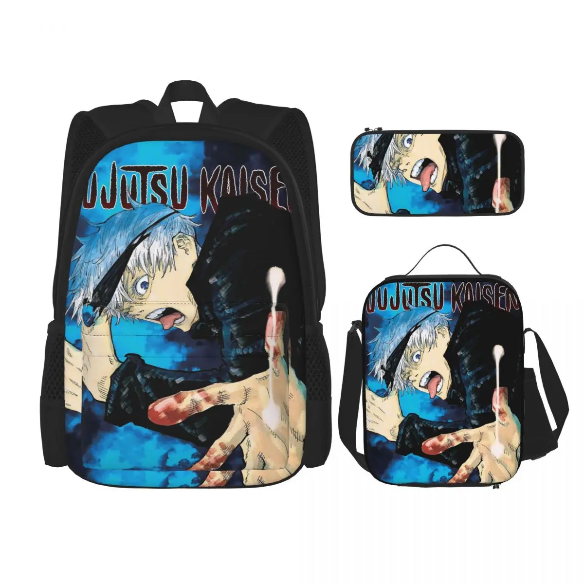 

Рюкзак Jujutsus Kaisens в стиле аниме 3pecs/set для студентов, манга, Itadori Yuuji, холст для ноутбука, компьютера, сумки для обеда, пенал