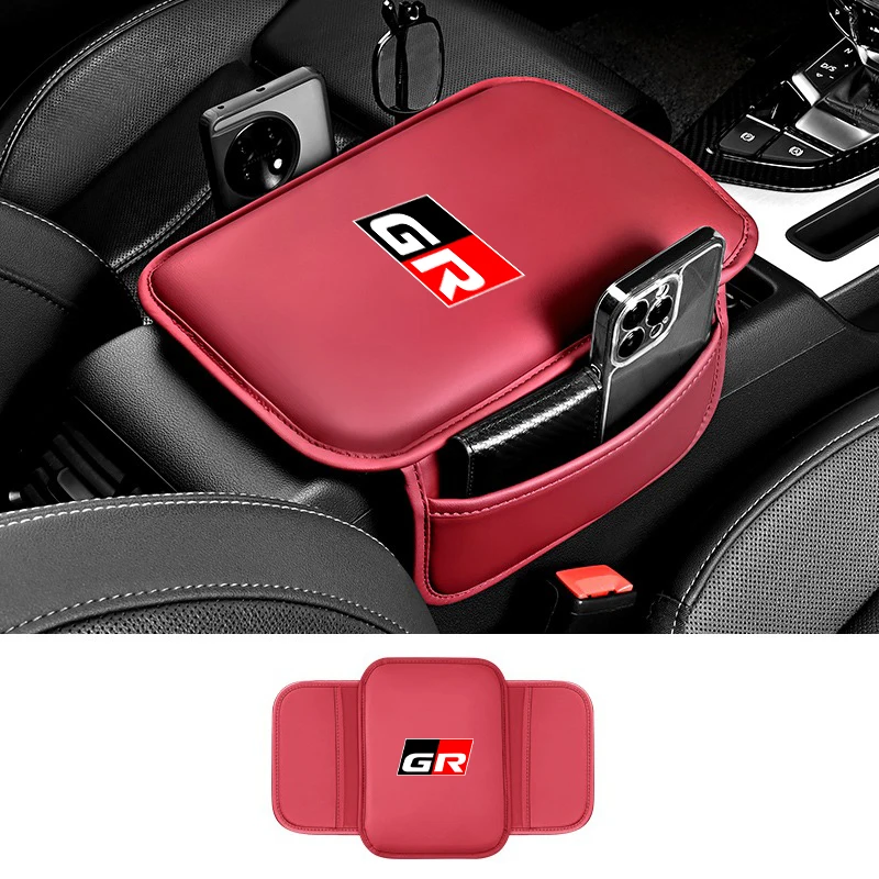 Leathers Car Armrest Box Pad Auto Armrest Mat For Toyota GR Yaris Sport Gazoo CHR Cross RAV4 Prius Racing Corolla Supra 86 Hilux view 2