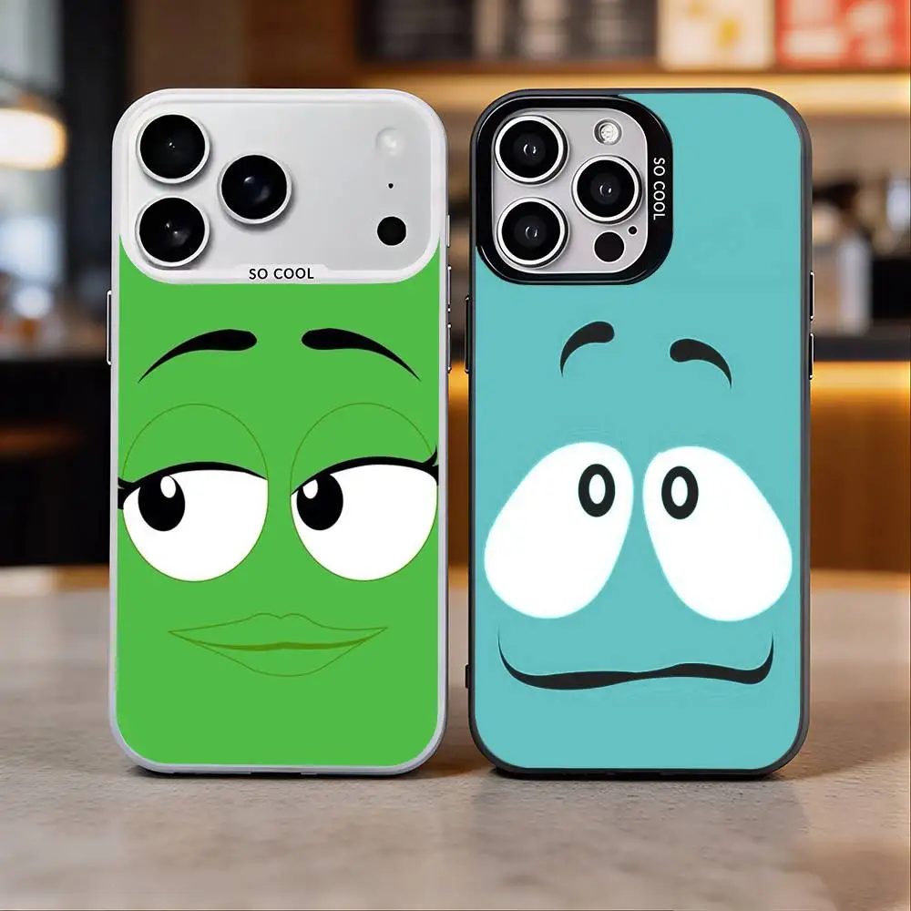 

Cartoon Funny Expression Colorful Silver Back Phone Case For IPhone 17 16 15 14 13 12 11 Plus Pro Max Plus