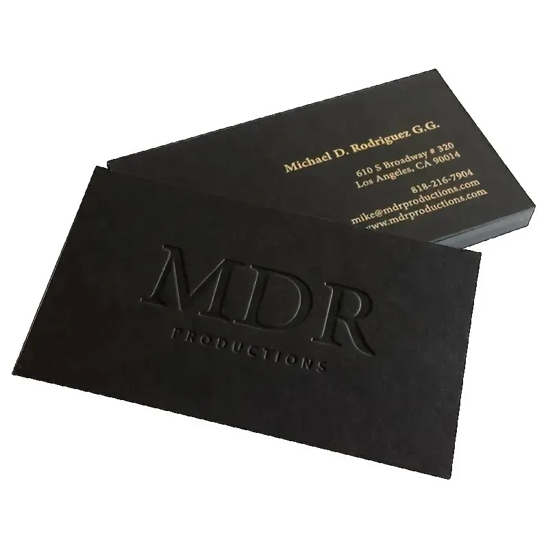 200pcs Custom Business Cards with Embossing - 500gsm Premium Cotton Paper, Personalized for Business Partners