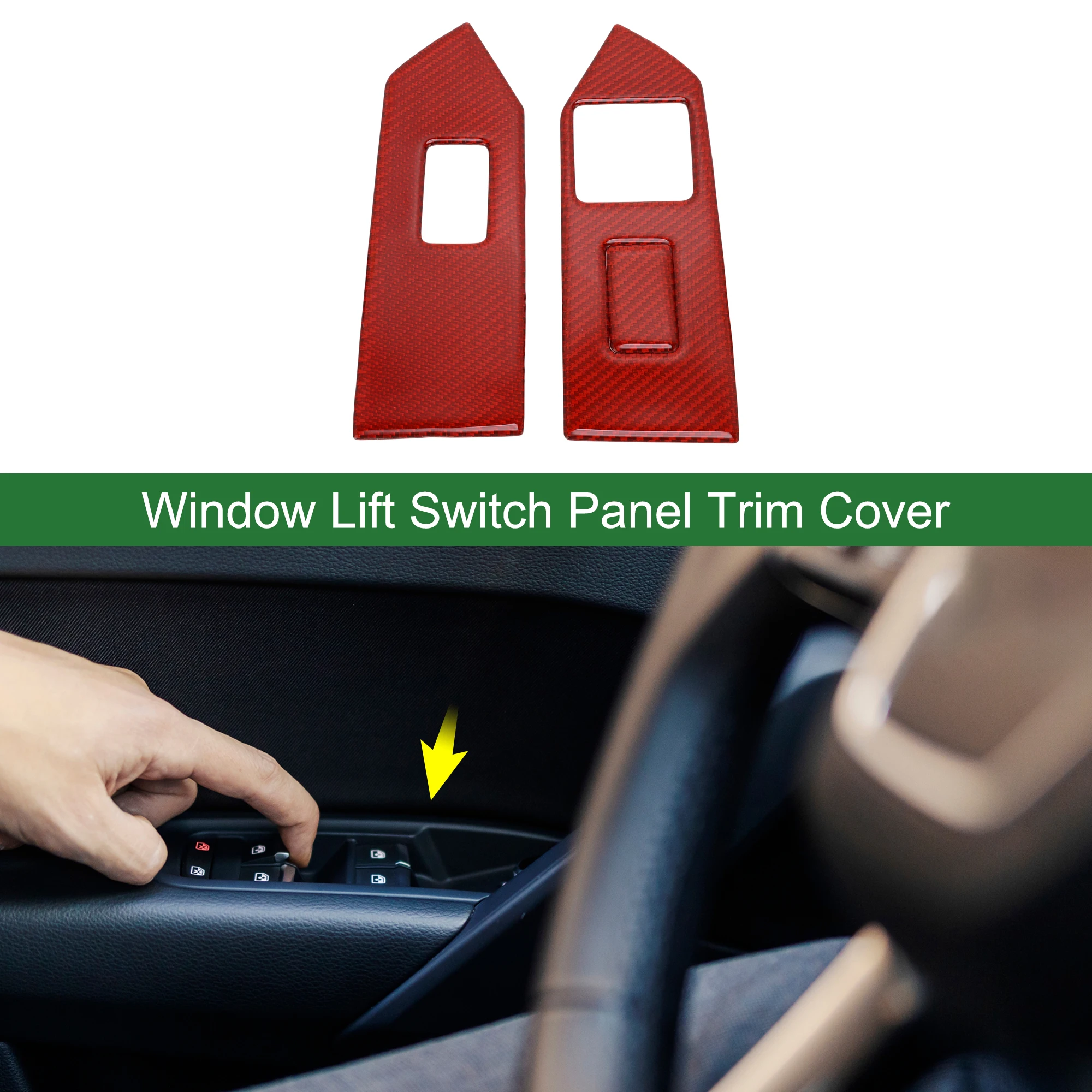

UXCELL Window Lift Switch Panel Trim Cover for Ford for Mustang GT 09-13 Red